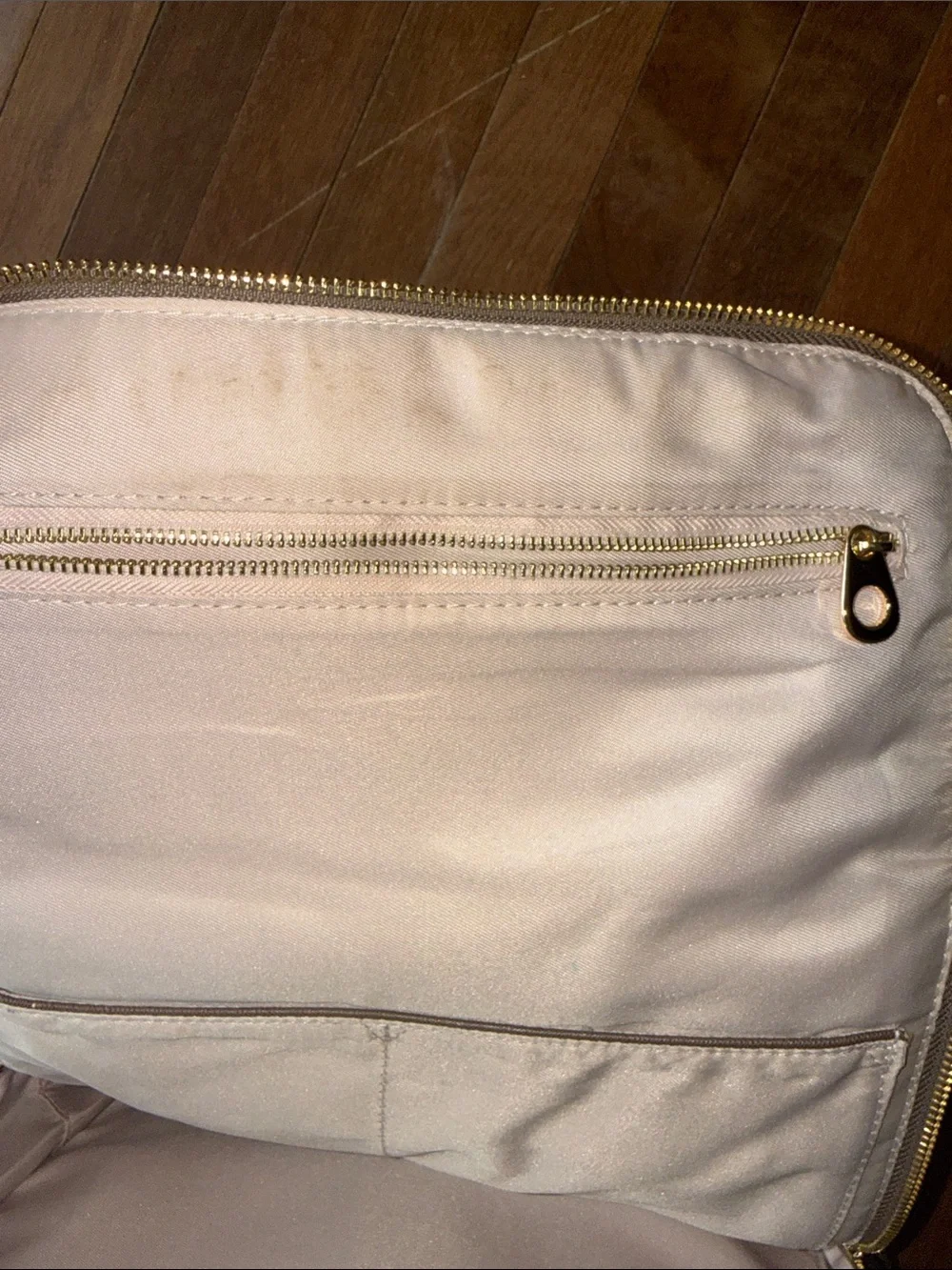 Calpak Brown Leather Backpack with Whipstitch Trim and Gold Hardware